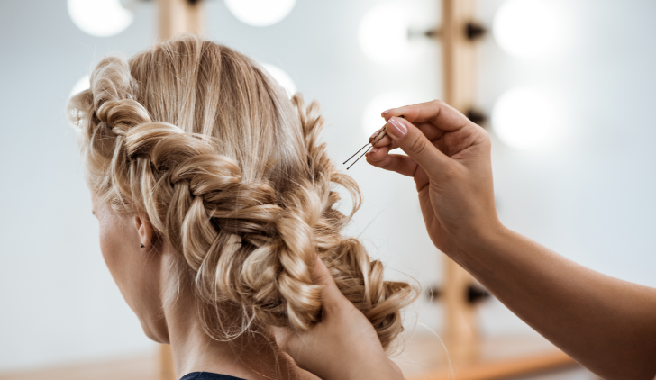 Woman doing braids